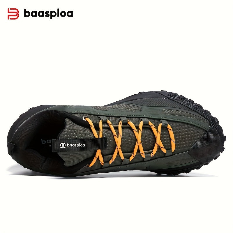 Sapatilhas de caminhada e trail para homem BAASPLOA para todas as estações - Sapatilhas casuais com atacadores, topo em tecido resistente, interior respirável, sola antiderrapante em MD, de cano baixo, ideal para as atividades de lazer diárias.