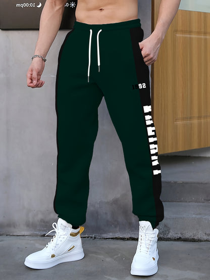 Letter Print Drawstring Sweatpants Loose Fit Pants Men's Casual Joggers For Men Winter Fall Running Jogging