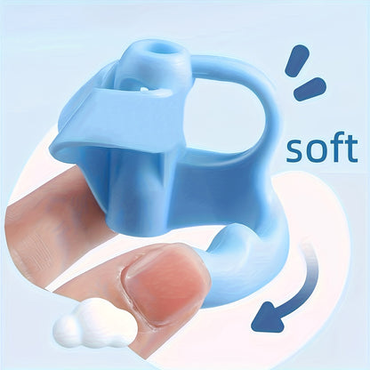 1/2/3/4-Pack Silicone Pen Grip Correctors - Handwriting Practice Aid with Soft Rubber Pencil Holders, Blue & Pink for Improved Posture & Error Correction, Educational Tool, Playful Design, Flexible Design