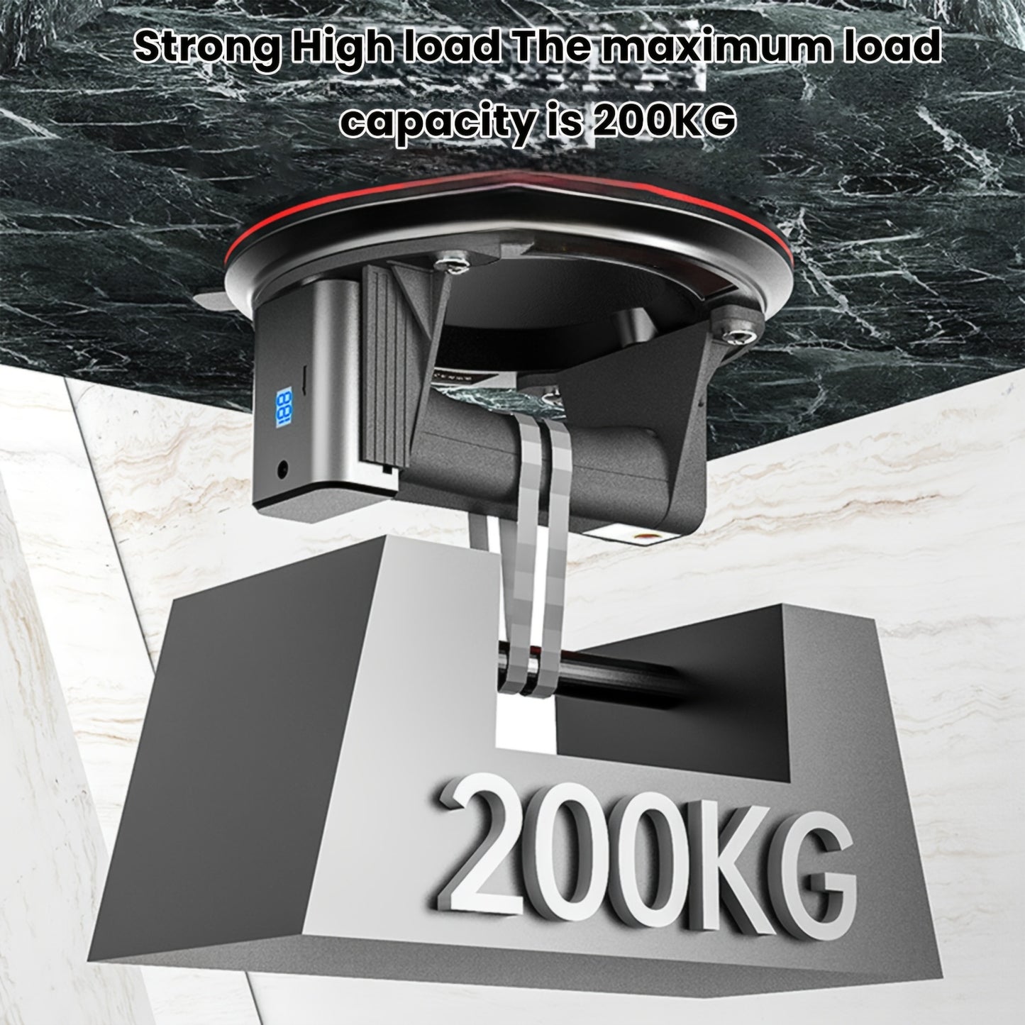 2pcs Set Of 20.32 cm Vacuum Suction Cups 200kg Load Capacity Heavy Duty Vacuum Picker with Double Layer High Quality Rubber Large Diameter Suction Cup Smart Pressure Display for Handling And Installation Can Be Used to Move G