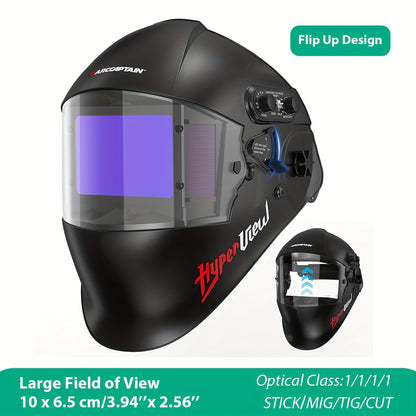 Máscara de soldadura com ecrã de visualização ampla, ARCCAPTAIN, com escurecimento automático True Color.