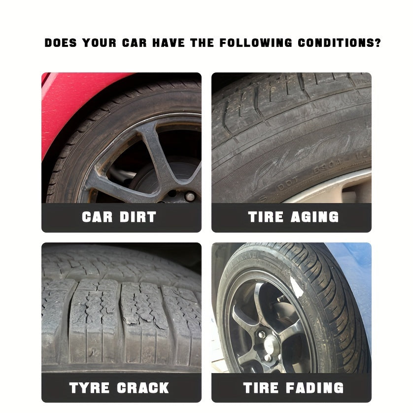 Cera Premium para Brilho de Pneus - Proteção Durável e Intensificador de Brilho para Peças Plásticas, Revestimento de Manutenção de Longa Duração, Antienvelhecimento, Proteção de Pneus