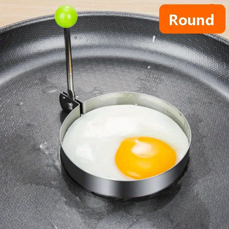 5pcs Stainless Steel Omelet Shaper Fried Egg Mold, Fried Egg Cooking Tools, RV Kitchen Accessories Gadgets