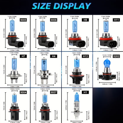 ROADSUN 2pcs 9005/HB3 9006/HB4 H1 H11 H7 H9 H4 LED Headlight Bulbs, Super Bright 6500K White, 800% Brightness Plug & Play High Low Beam for Cars, Trucks, SUVs, Truck Lighting Solution, Without Battery