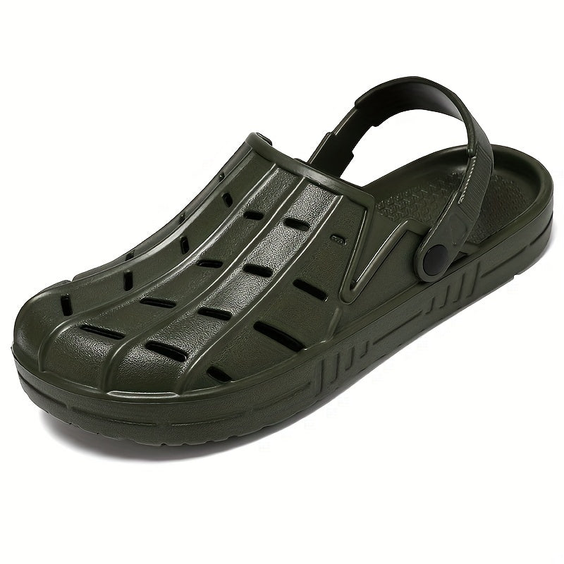 Men's Fashionable Breathable Oversized Clogs - Casual Slip-On Beach & Garden Sandals, EVA Material