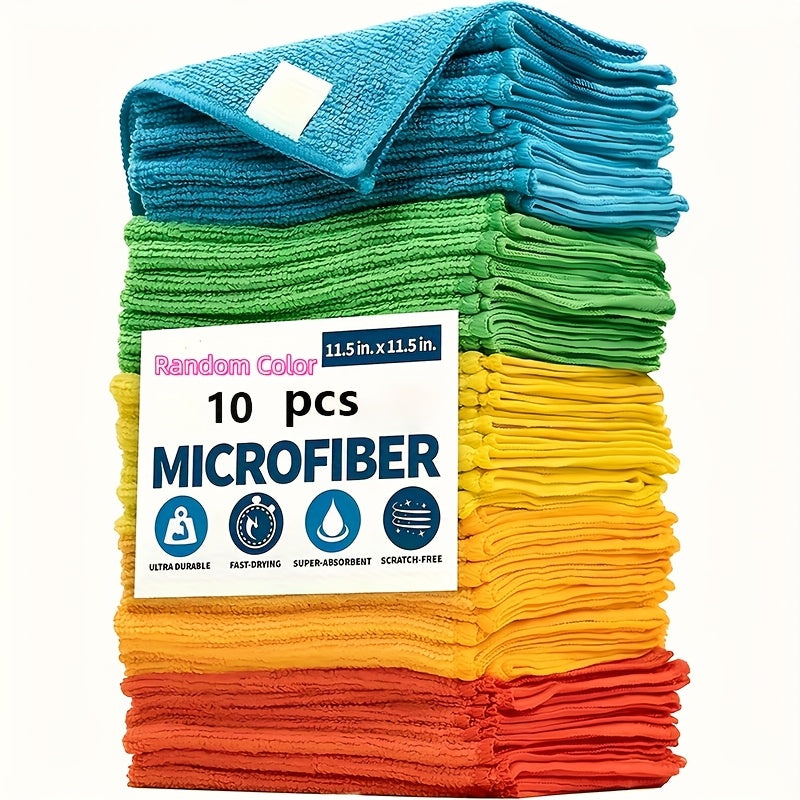 Microfiber Cleaning Cloth Pack - Multipurpose Towel for Home & Kitchen Use, Durable & Absorbent, Ideal for Living Room, Bedroom, Bathroom & Furniture, Effortlessly Removes Stains & Grease, Essential Cleaning Supplies