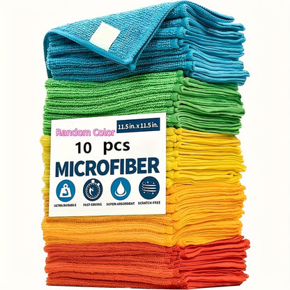 Microfiber Cleaning Cloth Pack - Multipurpose Towel for Home & Kitchen Use, Durable & Absorbent, Ideal for Living Room, Bedroom, Bathroom & Furniture, Effortlessly Removes Stains & Grease, Essential Cleaning Supplies