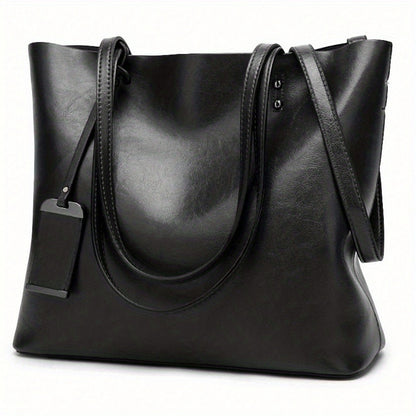 Women's Synthetic Handbag with Laptop Compartment & Detachable Strap - Golden-Tone Hardware, Zipper Closure, Spacious Work Bag for Travel, Business Meetings, Everyday Use - Available in Brown, Black, Red, Pink, Navy, Burgundy