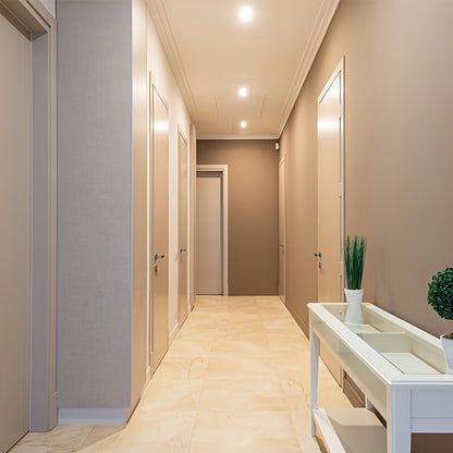 2-Pack LED Moisture-Proof Ceiling Lights, 12W/18W, 1080/1710 Lumens, 4000K, Semi-Flush Mount, Plastic, Powder Coated Finish, Hard-Wired, 220-240V, for Basement, Hallway, Balcony, Staircase - Modern Style, No Accessories Inclu