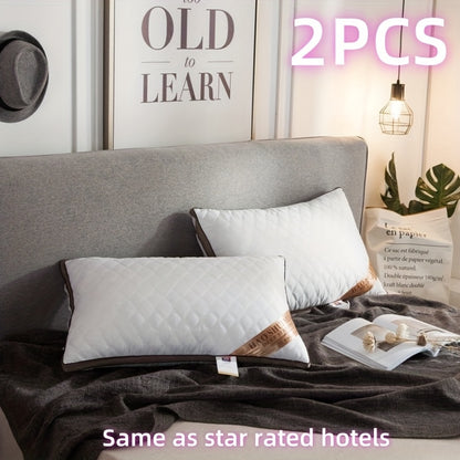 2pcs High-end Hotel Same Pillow Core Light Beige-friendly and Comfortable Cervical Spine Protection Soft and fluffy Sleep Aid Super thick and full Long-lasting no deformation and no collapse Home Gift Machine washable washabl