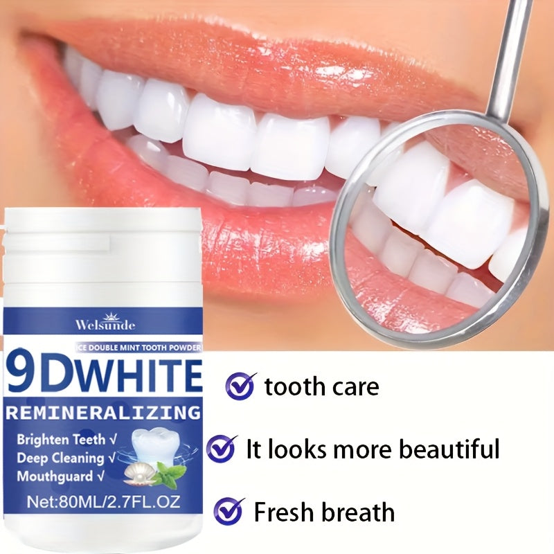 9D White Remineralizing Hydroxyapatite Tooth Powder, Tooth Whitening Powder, Deep Cleaning, Fresh Breath, Ideal for Oral Health & Hygiene Gift for Women Men, Breath Freshener, Toothpaste, Tooth Cleaning Powder for Daily Life