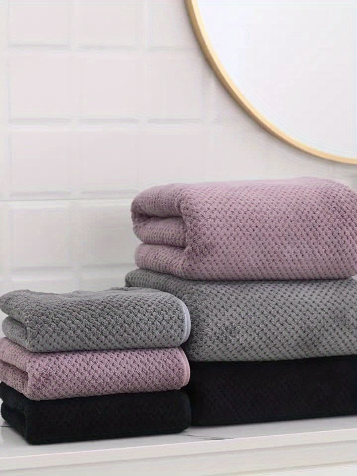 4pcs Luxury Pineapple Mesh Towel Set - Super Absorbent, Quick-Drying, Ultra-Soft, and Beige-Friendly Home Bath Towels - Ideal Bathroom Essentials with Fabric Weave,  Soft Texture, Ultrasoft Material, Skinfriendly Towel, Spa L