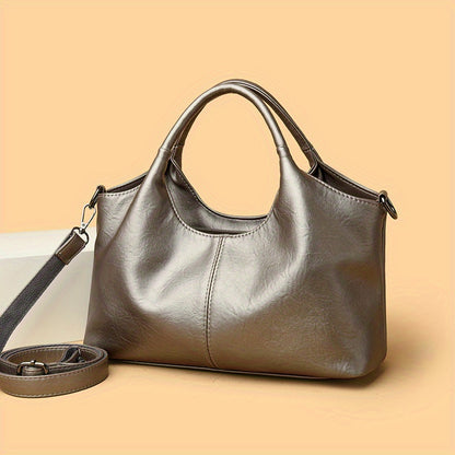 Women'S Stylish Black Leather Tote Bag - Large Capacity, Multi-Compartment Design with Zipper Closure, Perfect for Work, Travel, and Everyday Use, Travel Tote Bag | Versatile Shoulder Bag | Durable Zipper Closure, Large Tote