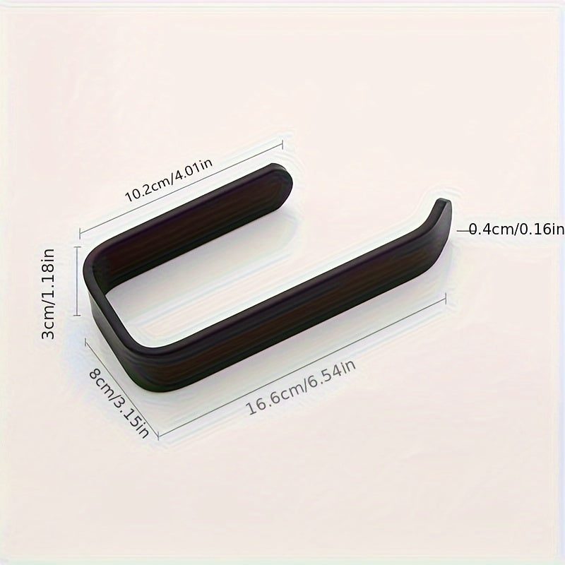1pc Bathroom Toilet Paper Holder, Self-Adhesive No Drilling Wall Mount, Plastic Tissue Dispenser, Space-Saving Towel Rack For Home Washroom