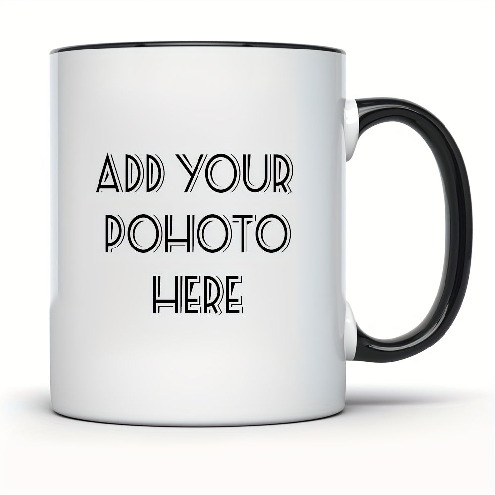 1pc Custom Photo Coffee Mug, 11oz Personalized Mug Picture, Text, Name - Gifts For Boyfriend, Girlfriend, Best Friend, Christmas Gifts, Taza Personalizadas