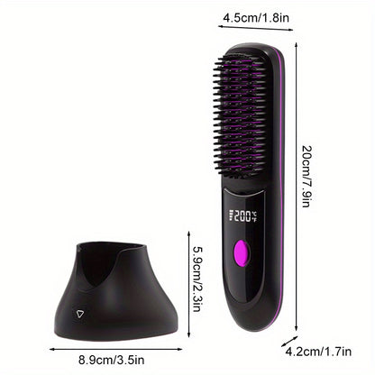 New USB-C Rechargeable Straightener, Fast & Seat Charging Modes, 20S Quick Heat, 3-Speed Temperature Control, Anti-Scald Design, 2600mAh/3200mAh Battery, 3D Tooth Comb, Ceramic Hair Protection Layer, LCD Display, Wireless Por