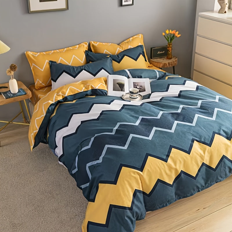 New Bedding Set, Fashionable, Soft, Comfortable And Durable (Including 1 Quilt Cover + 1 Bed Sheet + 2 Pillowcases)