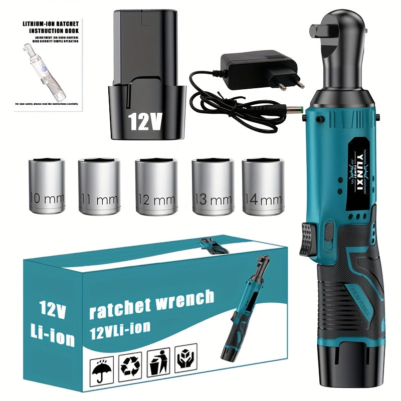 2025 New Electric Wrench, Portable Ratchet Wrench, Automotive Maintenance Angle Crane Installation Tool, Effort-Saving Quick-Release Wrench for Home Renovation, Ergonomic Socket Design, Featuring Adjustable-Speed Trigger, Ide