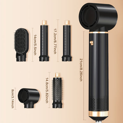 5in 1 Hair Styler Hot Air Brush Detachable Hair Hot Brush Air Curler Air Curling Wrap Styler Upgrade Hot Air Brush Curling Iron Brush Hair Styling Tools for Curling Straightening, Hair Straightening Tool, Salon Styling Tool,