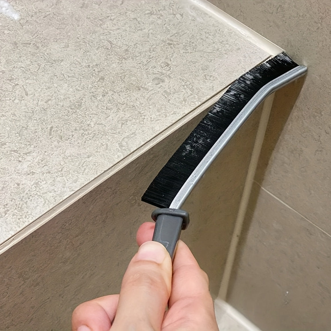 1pc Bathroom Crevice Brush, Toilet Kitchen Tile Corner Cleaning Brush, Multifunctional Window Seam Groove Dust Brush, Hard Bristle Brush, Household Cleaning Tools