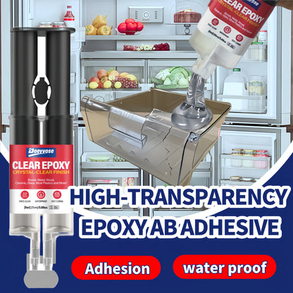 Doeyvose Clear Epoxy Adhesive Glue - Waterproof Strong Bonding, Transparent Waterproofing Sealant for Refrigerator Drawers, Doors, Floors, Walls, Roofs, Tiles - Heavy-Duty Epoxy Resin-like Formula (25ml/0.88oz) - Multi-Surfac