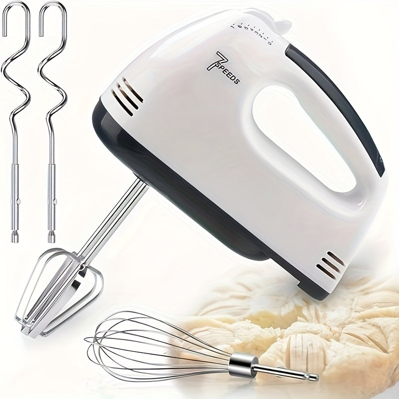 1pc Electric Hand Mixer - 7-Speed Control Egg Beater Whisk with 4 Stirring Bars, 260W, Safe & Durable for Baking - Ideal for Whisking Bread, Cake, Baking Essentials, Durable Kitchenware