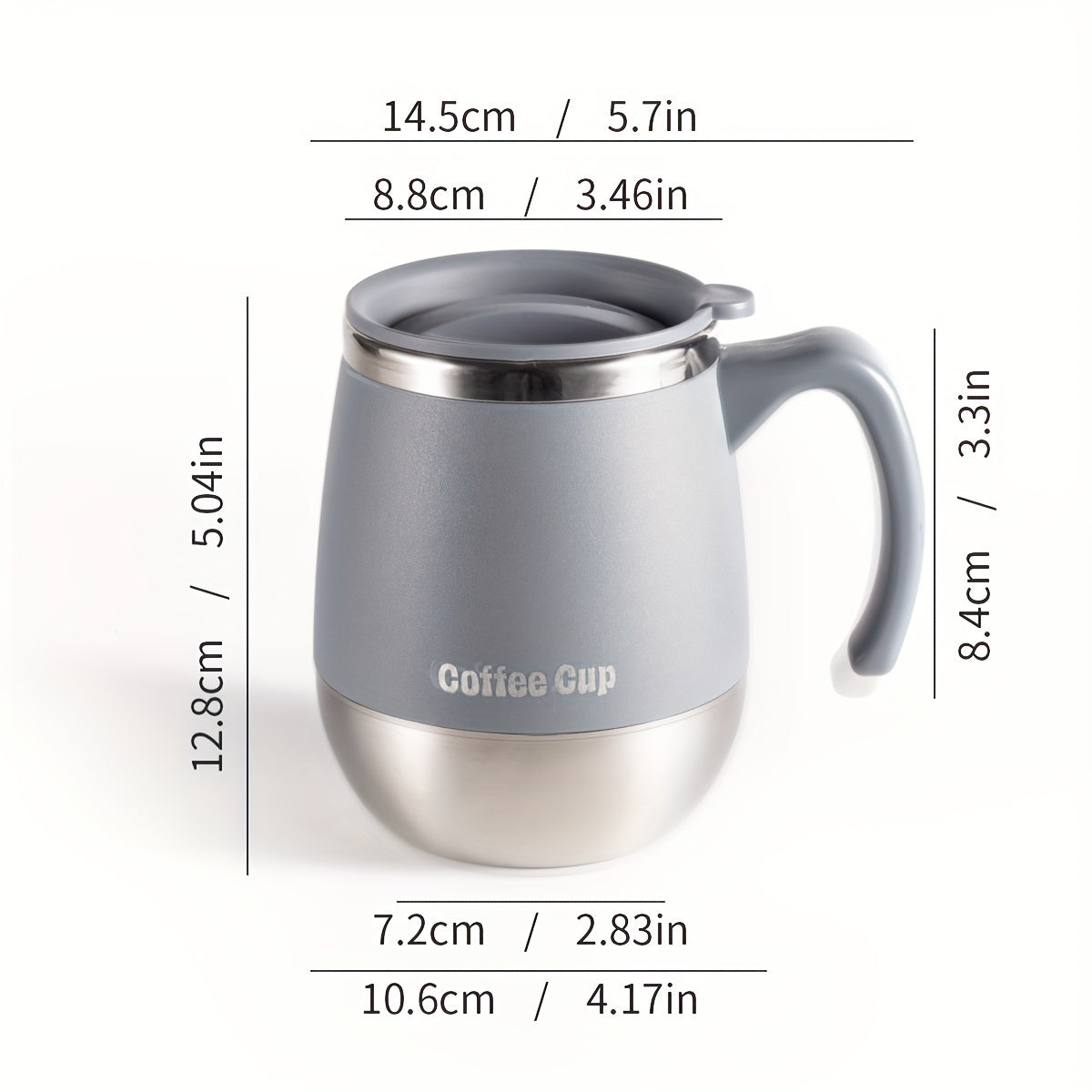 Caneca térmica em aço inoxidável de 500ml com tampa, parede dupla com isolamento a vácuo para bebidas quentes e frias, ideal para casa, atividades ao ar livre, campismo, aniversários, férias, Dia de Ação de Graças e Natal.