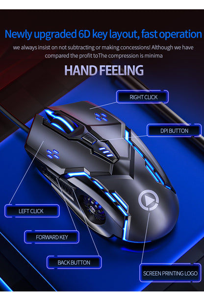 Mechanical Gaming Mouse Wired Computer Racer Desktop Notebook Office Universal Silent Mouse