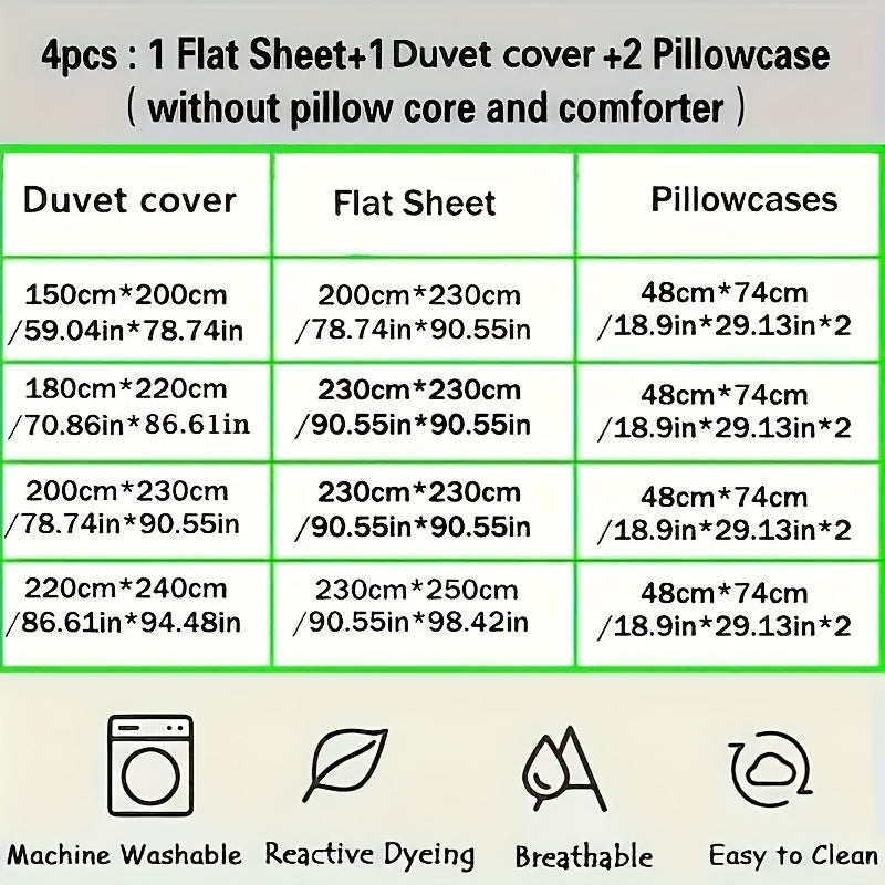 4pcs quilt set (1*quilt cover + 1*bed sheet + 2*pillowcases, excluding quilt core), yellow and white line printed bedding set, soft and comfortable four-season quilt cover, suitable for bedroom and guest room