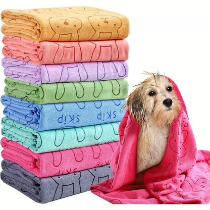 1pc super absorbent microfiber dog towel, perfect for scrubbing cats, dogs, small and medium animals