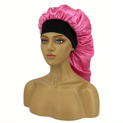 Silky Long Bonnet For Sleeping Solid Color Night Cap For Women Hair Care Tools For Sleeping In Overnight