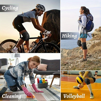 2pcs Heavy-Duty Knee Braces with Thick Cushioning - Adjustable Compression Fit (Black/Teal) for Men & Women,, Joint, Post-Surgery, & - Knee Stabilizers