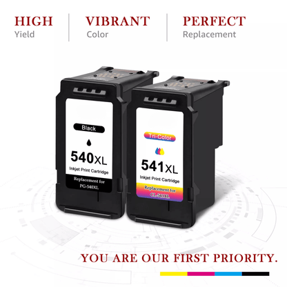 PG 540 XL CL-541XL Cartridges 540xl 541xl (2 pack) Replacement for Canon Printer Cartridges 540 541 PG540 CL541 for Printer Cartridges Canon TS5150 MG3600 MG3650 MG3650s MG4200 TS5151 MX475 MX530