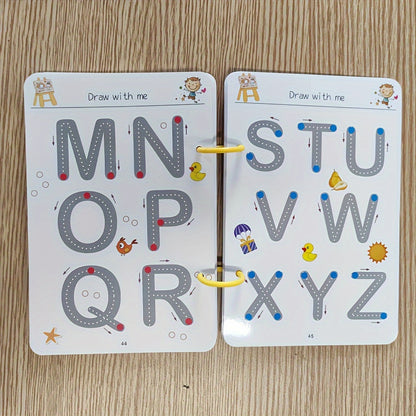 Conjunto de Caderno de Exercícios Mágicos Reutilizável para Crianças, Treino de Controlo da Caneta e Desenho Educativo, com Caneta Apagável e Recargas, Desenvolvimento da Capacidade de Escrita, Educação em Sala de Aula