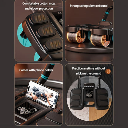 Lingpeng Smart Ab Roller com Rebote Automático - Aparelho de Treino de Força Abdominal com 4 Rodas e Apoio para Cotovelos, Material Durável em PP/TPE, Ideal para Exercícios em Casa, Lingpeng