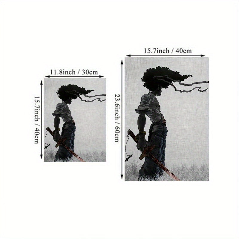 1pc African Samurai Anime Poster, Room Aesthetics Poster, Decoration Painting, Canvas Wall Art, Living Room Poster, Bedroom Painting, Home Decor, Frameless