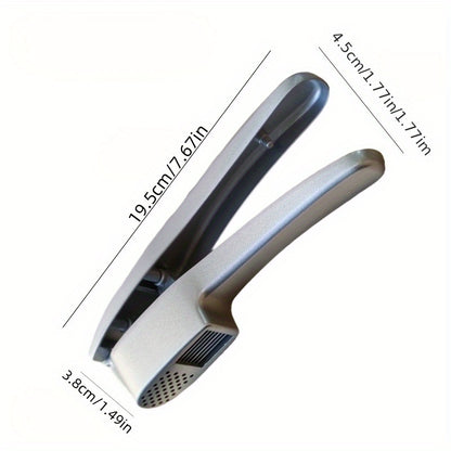 1pc Garlic Crusher & Presser - Multi-Functional Aluminum Kitchen Tool for Effortless Garlic Mincing, Includes Cleaning Pad, No Electricity Needed, Ideal for Home Cooking, Garlic Crusher for Cooking