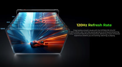 The HOTWAV R9 Ultra Is A Rugged Tablet with An 11-inch HD+ 120Hz Display, Android 15, 24 (8+16)GB RAM And 512 (expandable to 2TB)GB ROM, 64MP+16MP, 20MP Night Vision Cameras, 20080mAh Battery, S713 Chip, Dual 5G SIM Cards, GP