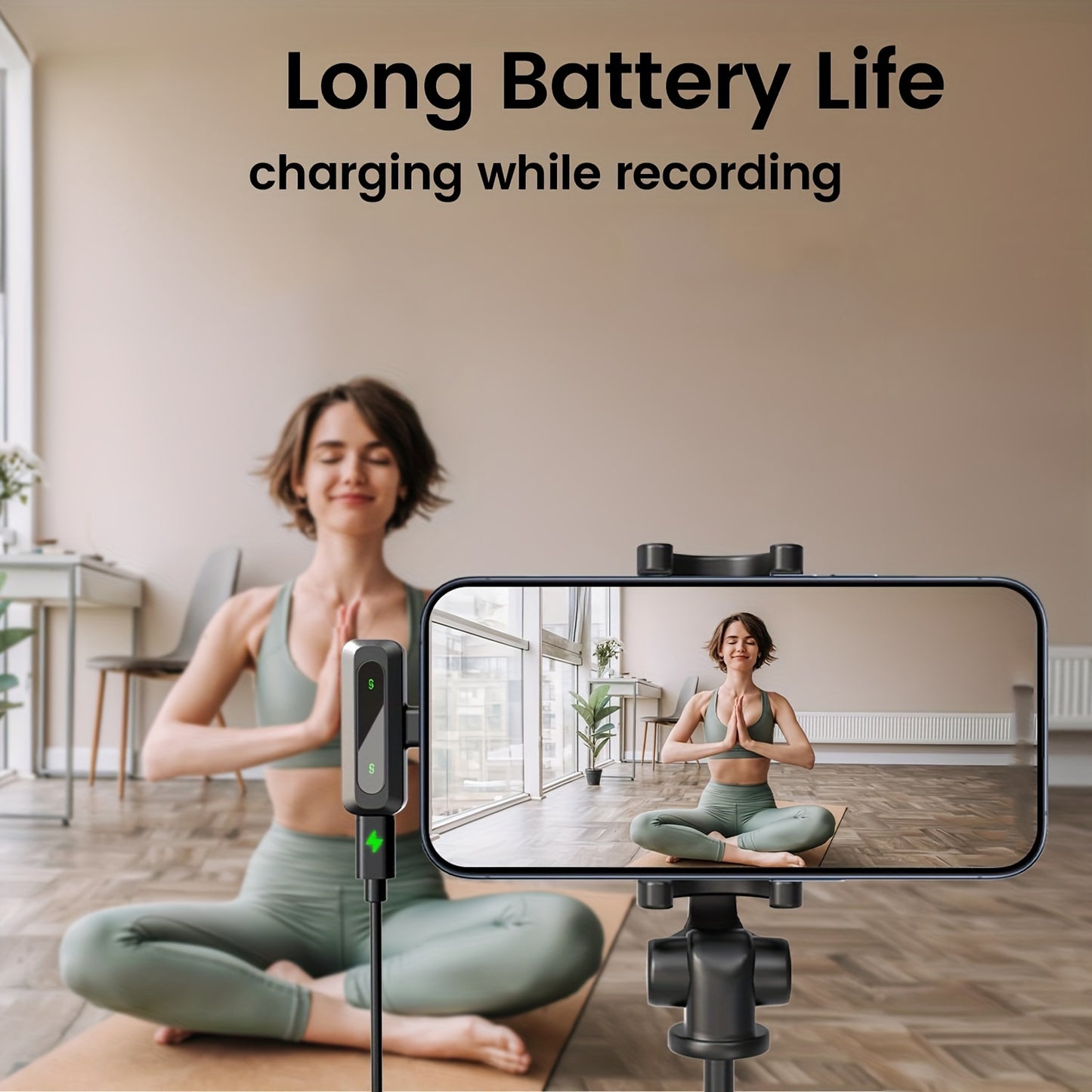 HITOZON Professional Wireless Wireless Lavalier Microphone with Noise Canceling, Plug & Play -C Receiver, Clip-On Mic for Streaming, Vlogging, Podcasting, Smartphones/Tablets, - (Compatible with iPhone/)