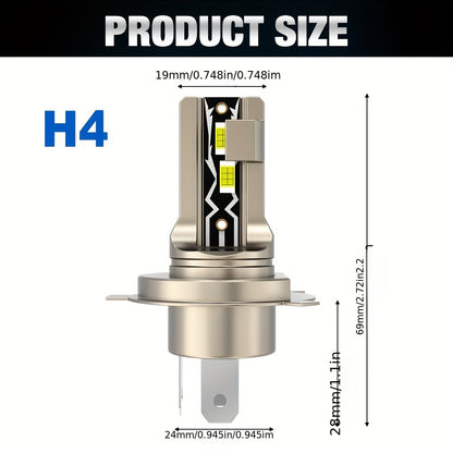 S&D 2pcs H4 LED Bulbs 9003/HB2 LED Fog Lights 30000LM LED Headlight Bulbs CSP Fanless with Canbus High And Low Suitable for Audi, for Honda, for H4 LED Headlight Aluminum Alloy Body, Without Battery, Headlight Bulb