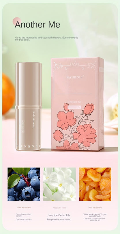 Hanboli Herbal Scented Alcohol-Free Solid Stick Perfume for Adults - Floral Fragrance Note, Fresh Body Cream, Portable & Elegant - Perfect Gift for Girls