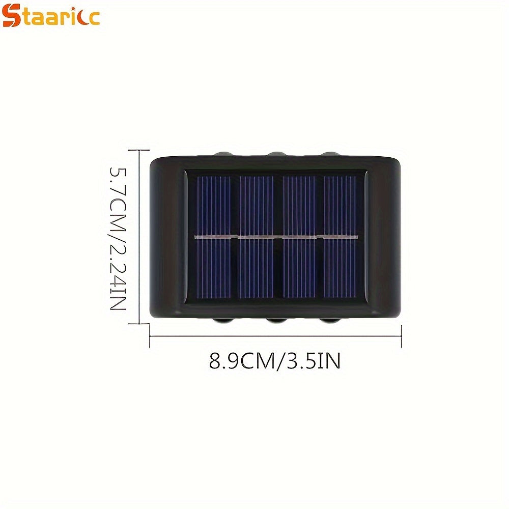 Staaricc 6/ 4/ 2pcs Solar Wall Light, Outdoor 6 LED Deck Lights, Wall Light, For Courtyard, Street, Fence, Garage, Garden Perfect Decoration