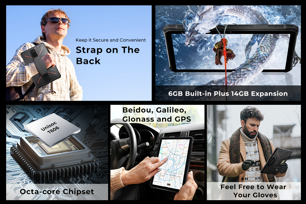 HOTWAV R9 Pro Rugged Tablet Android 14, 11 Inch HD+ Display 20080mAh Tablet, Octa-Core 20GB(14GB Expandable) RAM+256GB ROM+2TB Outdoor Tablet, 64MP+16MP Camera 4G Dual SIM/GPS, Rugged Tablet, Business Tablet, Premium Tablet,