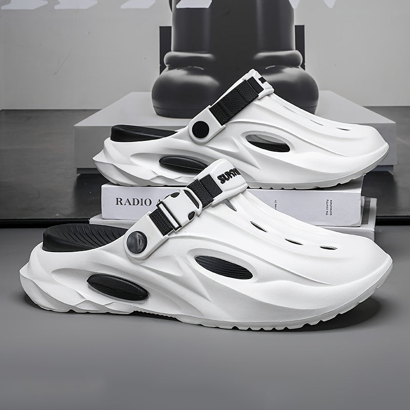 Men'S and Women'S Summer EVA Slides - Lightweight, Breathable, Non-Slip Comfort Sandals for Beach, Hiking, and Casual Wear, Soft Sole, Open Toe, Stylish Black and White Design, Beach Sandals | Summer Footwear | EVA Material S