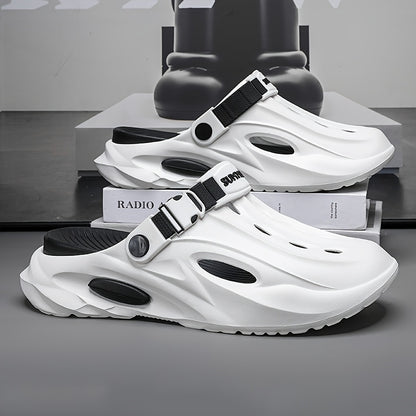 Men'S and Women'S Summer EVA Slides - Lightweight, Breathable, Non-Slip Comfort Sandals for Beach, Hiking, and Casual Wear, Soft Sole, Open Toe, Stylish Black and White Design, Beach Sandals | Summer Footwear | EVA Material S