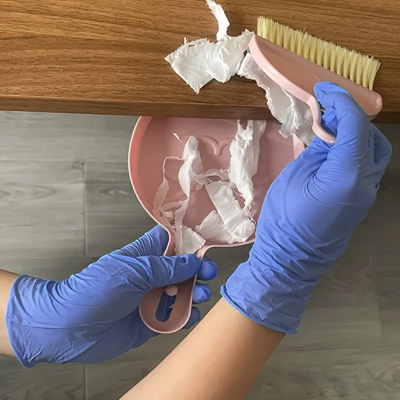 100pcs Purple-Blue Disposable Nitrile Gloves - Durable, Waterproof, Ideal for Home Cleaning, Pet Bathing, Hair Dyeing, Manicure - Essential Household Cleaning Supplies, Pet Care Essentials|Disposable Gloves|Durable Gloves