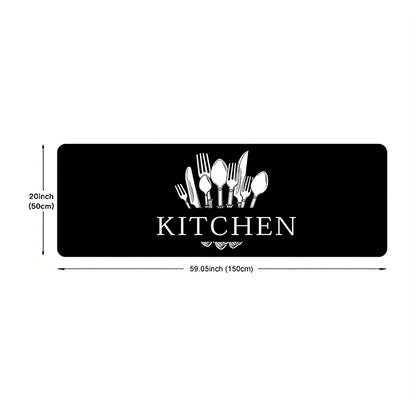 1pc, Soft Thickened Kitchen Mat, Non-slip Oil-proof Floor Mat, Waterproof Runner Rug, Dirt-resistant Floor Mat, Machine Washable, Entrance Doormat, Kitchen Living Room Laundry Bathroom Water-absorbing Floor Mat Set, Room Deco