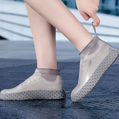 Capas para calçado para senhoras, cavalheiros e estudantes - Capas de silicone reutilizáveis, à prova de pó e antiderrapantes, ideais para a chuva.