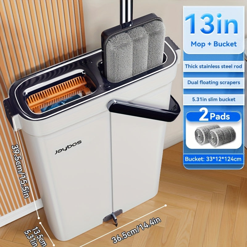 [Narrow Gap Magic] Hand-free Flat Mop And Bucket, Home Floor Cleaning, Recommended for Bedrooms, Living Rooms, Bathrooms, Kitchens, Patios, for Vinyl Wood And Tile Floors, Floor Cleaning, Cleaning Supplies, Cleaning Tools, Ho