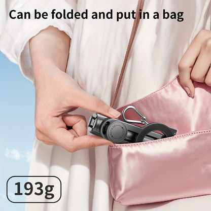 4-in-1 Multi-function Selfie Stick with Bluetooth Remote Control | Magnetic, Cell Phone Clip Dual Combination, 360° Rotation + 220° Flip Adjustment | Detachable Tripod/Cell Phone Holder | Portable Folding Compatible with 4.